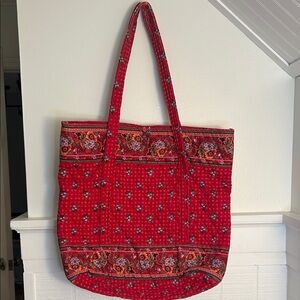 Vera Bradley Large Over the Shoulder Bag in retired pattern, Provincial Red